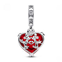 Pandora Disney Mickey & Minnie muránói üveg szív charm - 792522C01