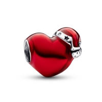 Pandora Mikulás Sapkás Piros Szív charm - 792336C01