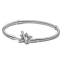 Pandora Moments Aszimmetrikus Csillag T-kapcsos Kígyólánc karkötő 19 cm - 592357C01-19