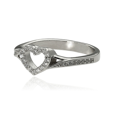 Ezüst szív gyűrű 53-as méret (01101-59-53)