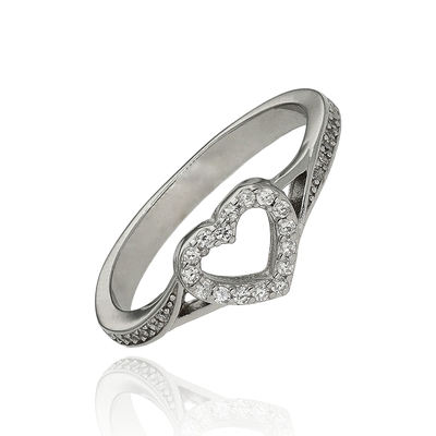 Ezüst szív gyűrű 53-as méret (01101-59-53)