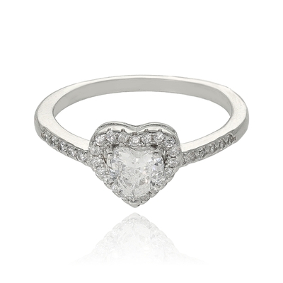 Ezüst szív gyűrű 54-es méret (01101-60-54)