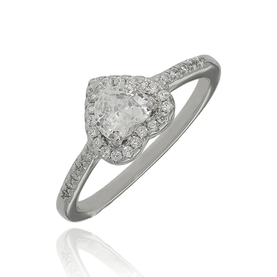 Ezüst szív gyűrű 54-es méret (01101-60-54)