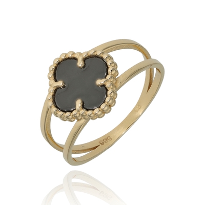 Arany lóhere gyűrű 60-as méret (01S221-ONIX-60)