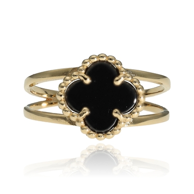 Arany lóhere gyűrű 60-as méret (01S221-ONIX-60)