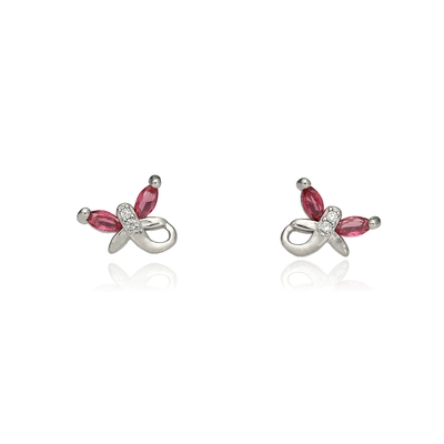 Ezüst pillangó fülbevaló (02107-100)