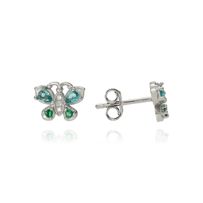 Ezüst pillangó fülbevaló (02107-102)