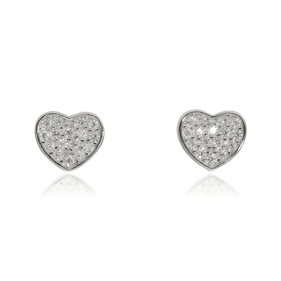 Ezüst szív fülbevaló (02107-12)