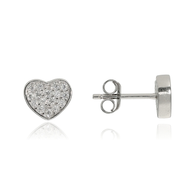 Ezüst szív fülbevaló (02107-12)