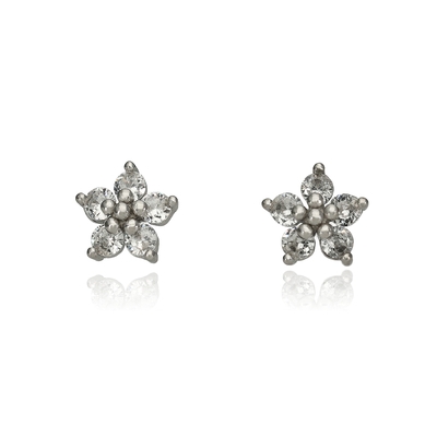 Ezüst virág fülbevaló (02107-148)