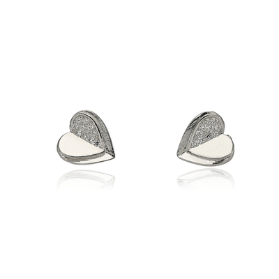 Ezüst szív fülbevaló (02107-175)