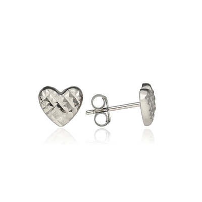 Ezüst szív fülbevaló (02107-184)
