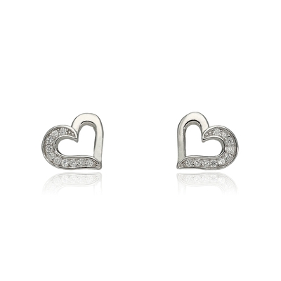 Ezüst szív fülbevaló (02107-212)