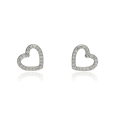 Ezüst szív fülbevaló (02107-215)