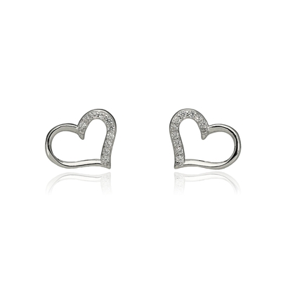 Ezüst szív fülbevaló (02107-216)