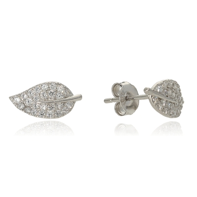 Ezüst levél fülbevaló (02107-240)