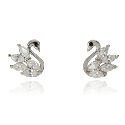 Ezüst hattyú fülbevaló (02107-241)