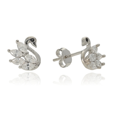 Ezüst hattyú fülbevaló (02107-241)