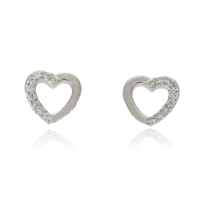 Ezüst szív fülbevaló (02107-243)