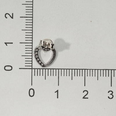 Ezüst szív fülbevaló (02107-243)