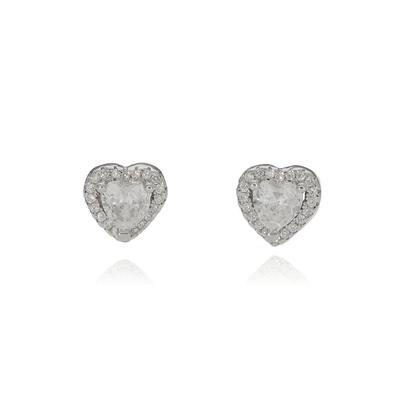 Ezüst szív fülbevaló (02107-251)