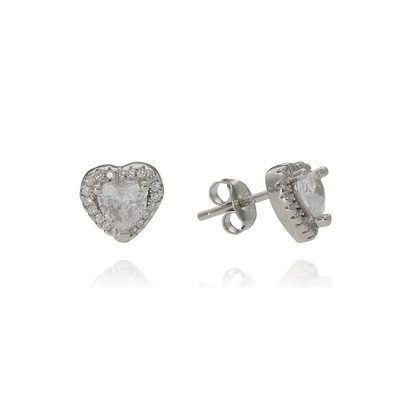 Ezüst szív fülbevaló (02107-251)