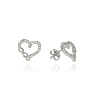 Ezüst szív fülbevaló (02107-284)