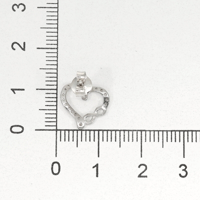 Ezüst szív fülbevaló (02107-284)