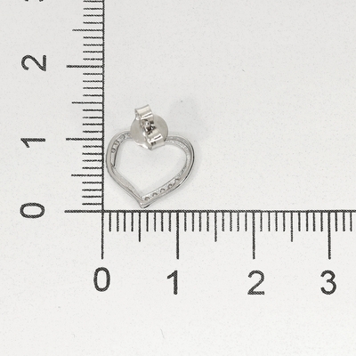 Ezüst szív fülbevaló (02107-291)
