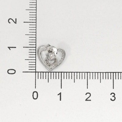 Ezüst szív fülbevaló (02107-292)