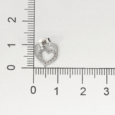 Ezüst szív fülbevaló (02107-293)