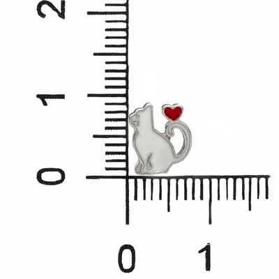 Ezüst gyerek cica fülbevaló (02107-329)