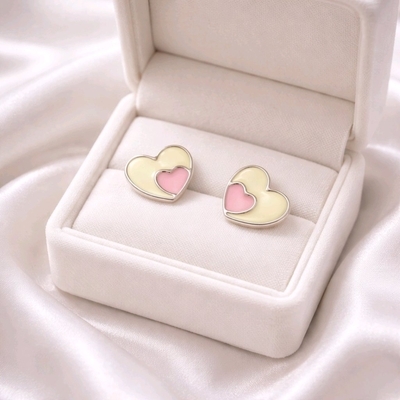 Ezüst gyerek szív fülbevaló (02107-331)