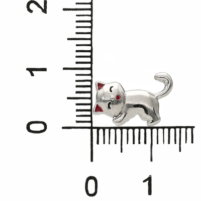 Ezüst gyerek cica fülbevaló (02107-333)