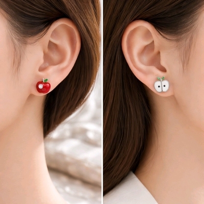 Ezüst gyerek alma fülbevaló (02107-337)