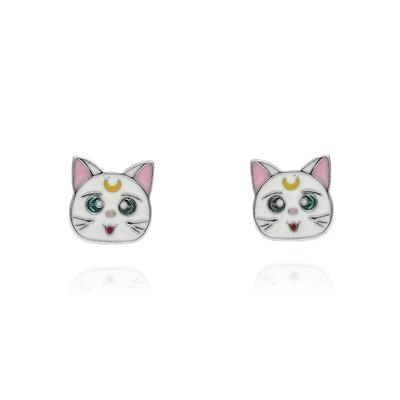 Ezüst gyerek cica fülbevaló (02107-338)