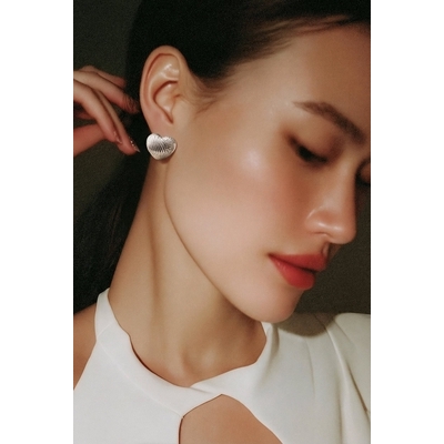 Ezüst szív fülbevaló (02107-339)