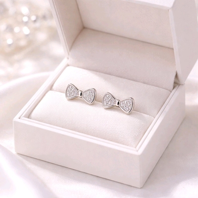 Ezüst gyerek masni fülbevaló (02107-341)