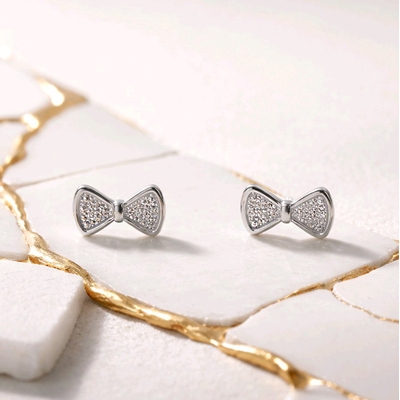 Ezüst gyerek masni fülbevaló (02107-341)