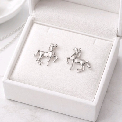 Ezüst ló fülbevaló (02107-342)