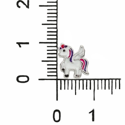 Ezüst gyerek unikornis fülbevaló (02107-344)