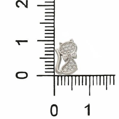 Ezüst cica fülbevaló (02107-345)