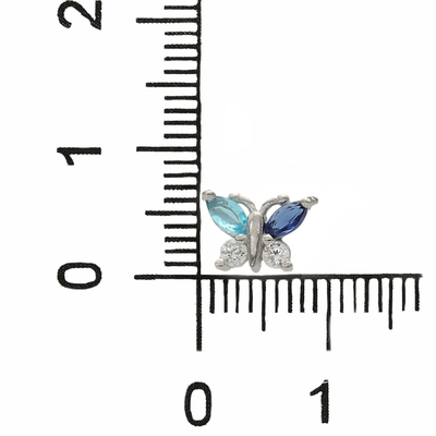 Ezüst gyerek pillangó fülbevaló (02107-347)