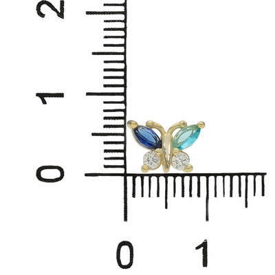 Ezüst pillangó fülbevaló (02107-348)