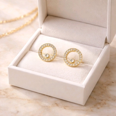 Ezüst kör fülbevaló (02107-349)