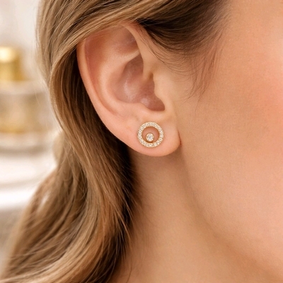 Ezüst kör fülbevaló (02107-349)