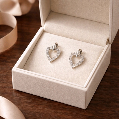 Ezüst levél fülbevaló (02107-352)