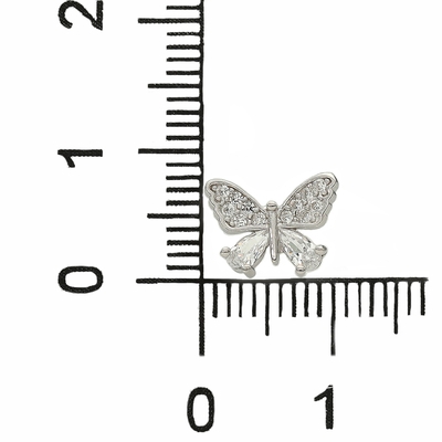Ezüst pillangó fülbevaló (02107-355)