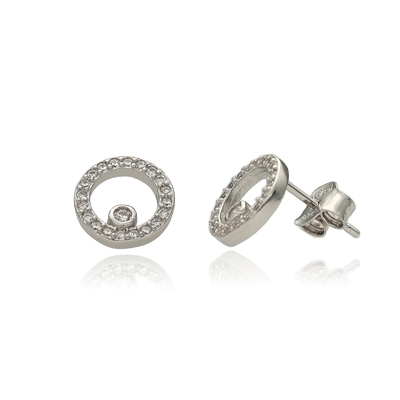 Ezüst kör fülbevaló (02107-356)