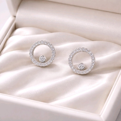 Ezüst kör fülbevaló (02107-356)